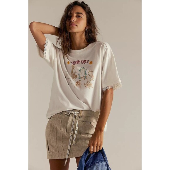 Free People We The Free All My Friends Tee Blouse Top Animal Floral S New 284081 - Picture 3 of 8